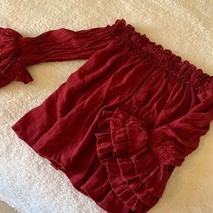 Dark Red off shoulder blouse!